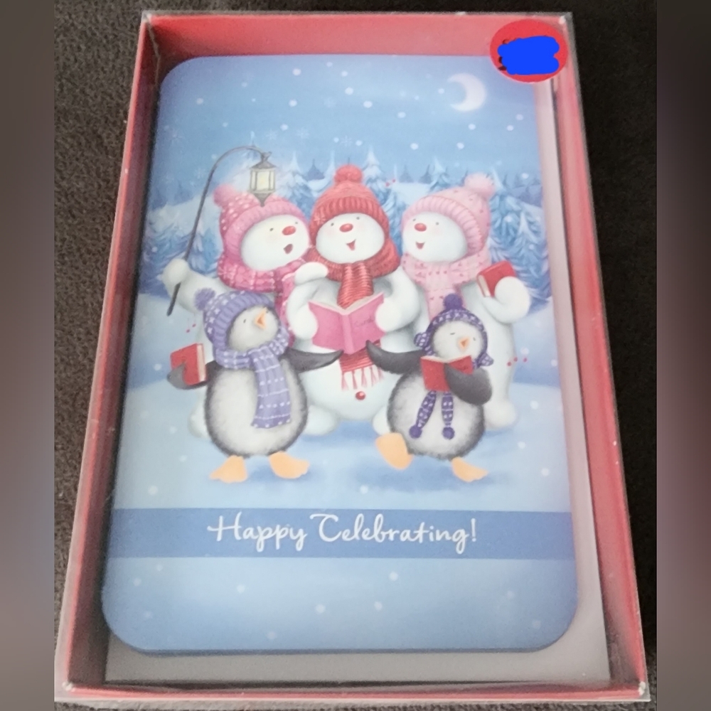American Greetings Snowmen Penguins Carol Holiday Boxed Cards One Design 5 Count
